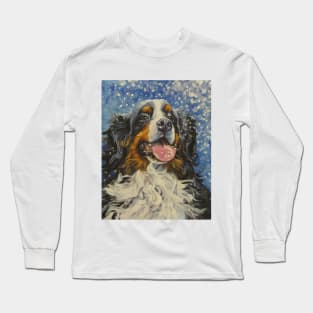 Bernese Mountain Dog Fine Art Painting Long Sleeve T-Shirt